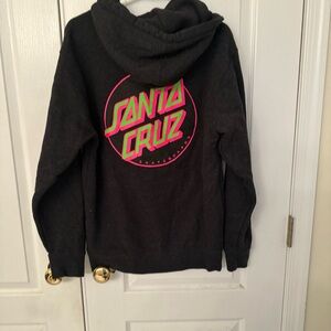 Pacsun Santa Cruz charcoal and pink hoodie size small